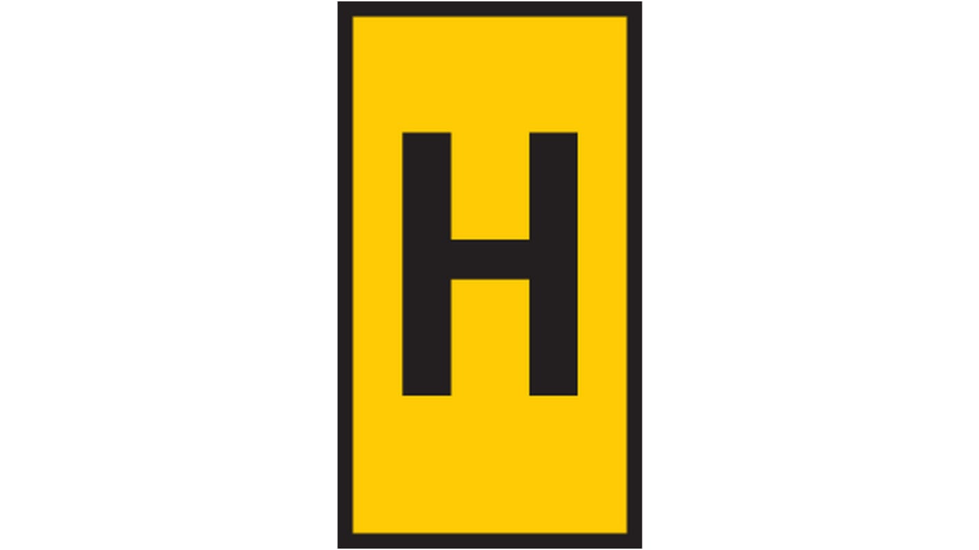 HellermannTyton WIC1 Cable Markers, Yellow, Pre-printed "H", 2 → 2.8mm Cable