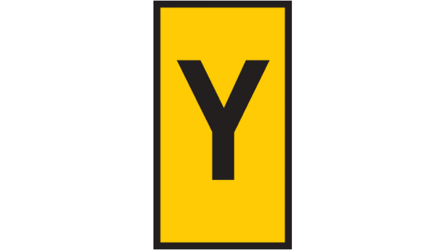 HellermannTyton WIC1 Cable Markers, Yellow, Pre-printed "Y", 2 → 2.8mm Cable