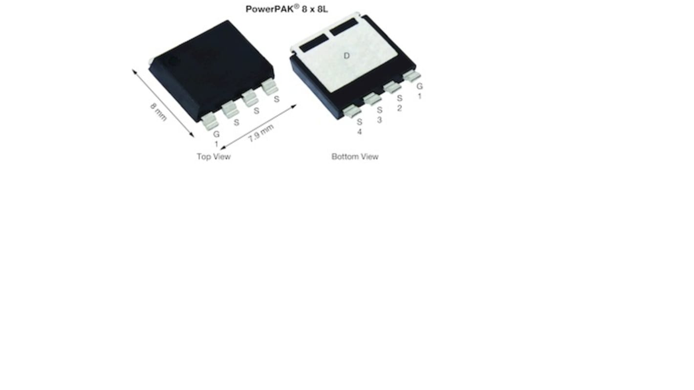 MOSFET Vishay, canale P, 0,0022 Ω, 280 A, PowerPak 8 x 8L, Montaggio superficiale