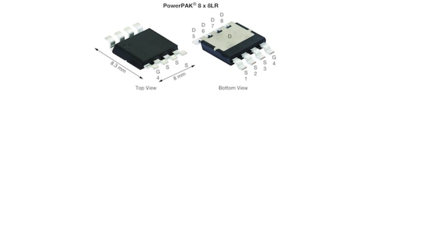 Vishay N-Channel 40 V SQJQ144AER-T1_GE3 N-Kanal, SMD MOSFET 40 V / 575 A, 8-Pin PowerPAK 8 x 8 LR