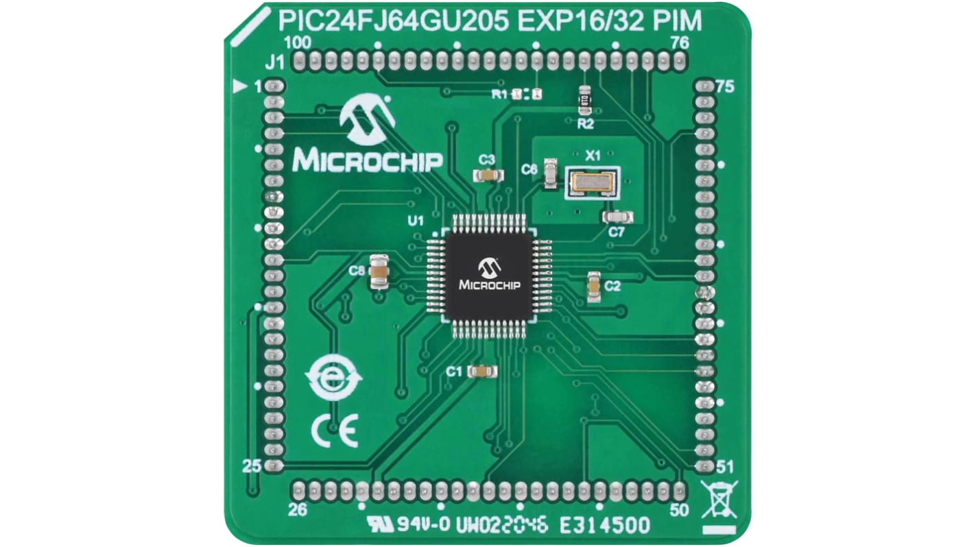 Microchip PIC24FJ64GU205 Exp16/32 PIM Modul Plug-in Module PIC24F