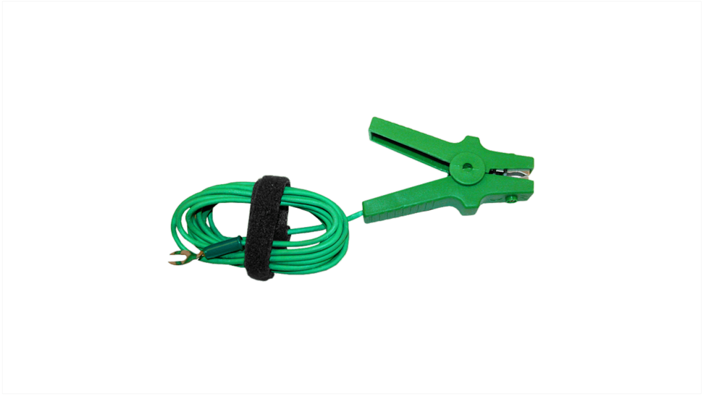 3m Green lead with crocodile clamp