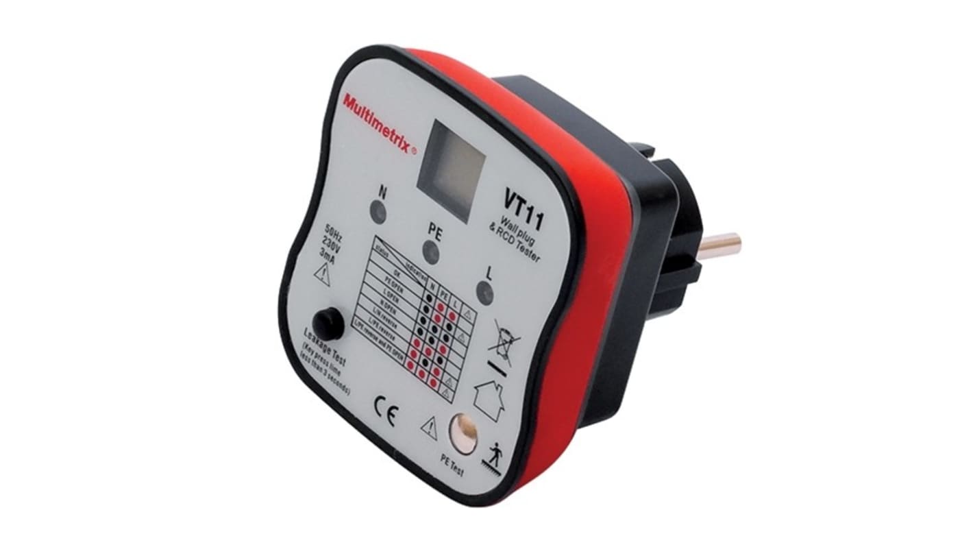 Probador de RCD Chauvin Arnoux, prueba AC, CAT II 300 V