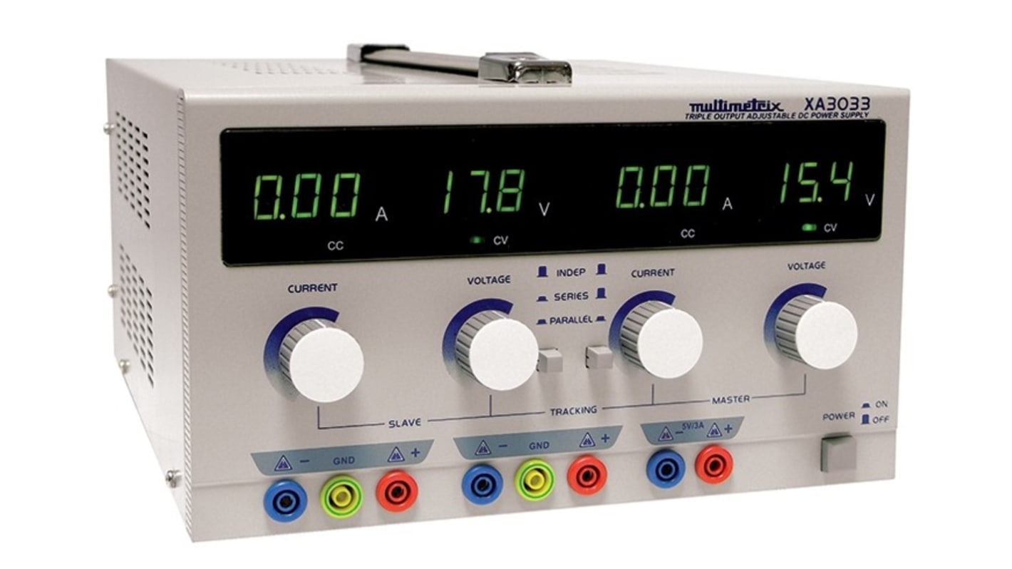 Alimentation de laboratoire, 30V c.c., 3A, 3 sorties