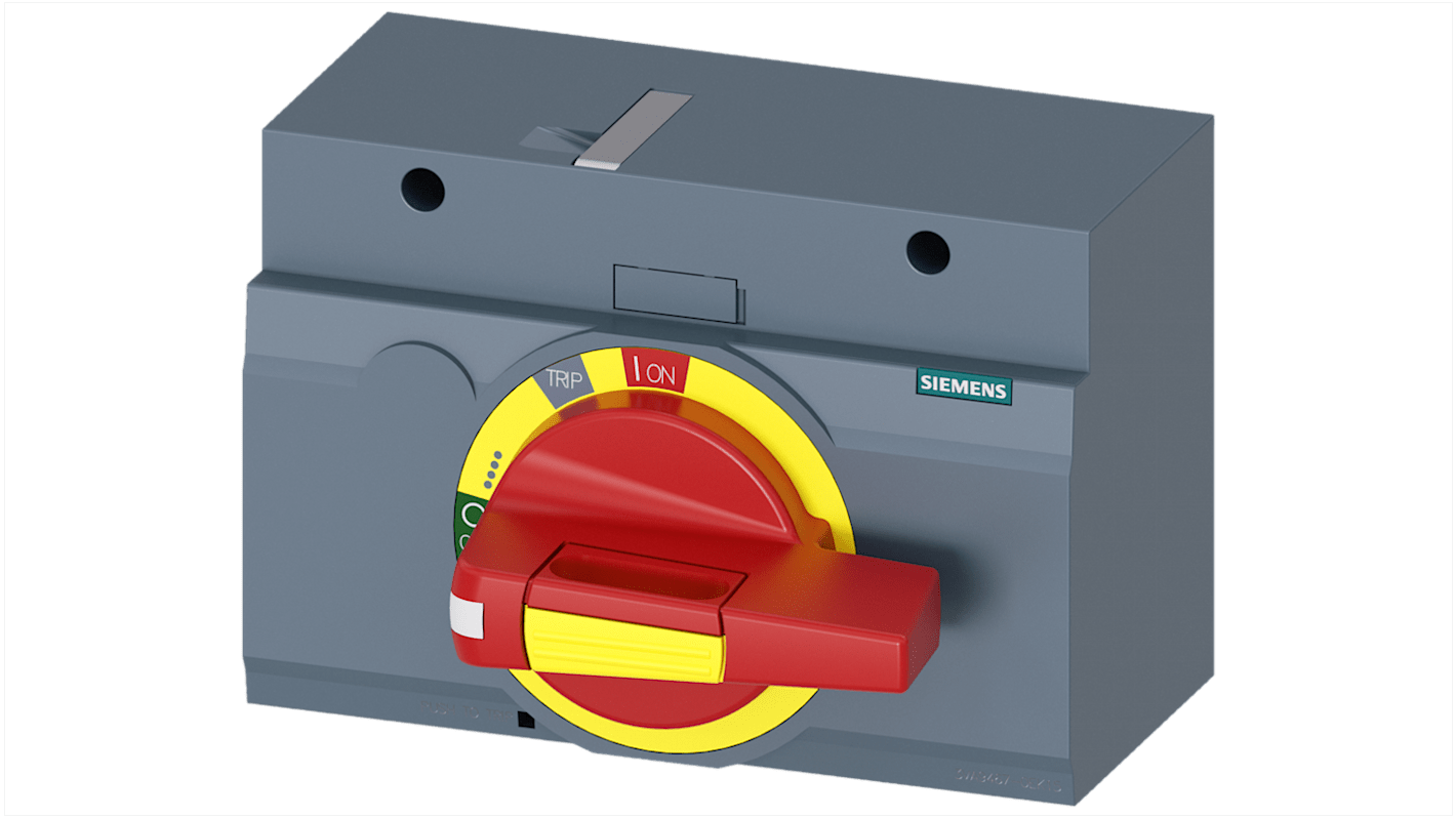 Manopola rotante Siemens 3VA9467-0EK15, Rosso/Giallo, 138mm, IP30, per 3VA1 400/630, 3VA2 400/630