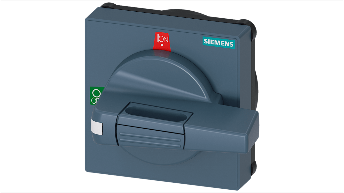 Mando giratorio Siemens, para 3KD Tamaño 1 y 2, 3KF Tamaño 1 45mm, tirador Gris, IP65 SENTRON