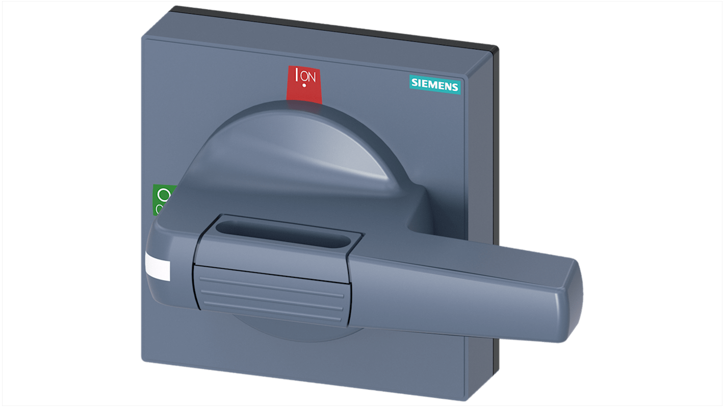 Mando giratorio Siemens, para 3KD Tamaño 3 3KF Tamaño 2 y 3 100mm, tirador Gris, IP65 SENTRON