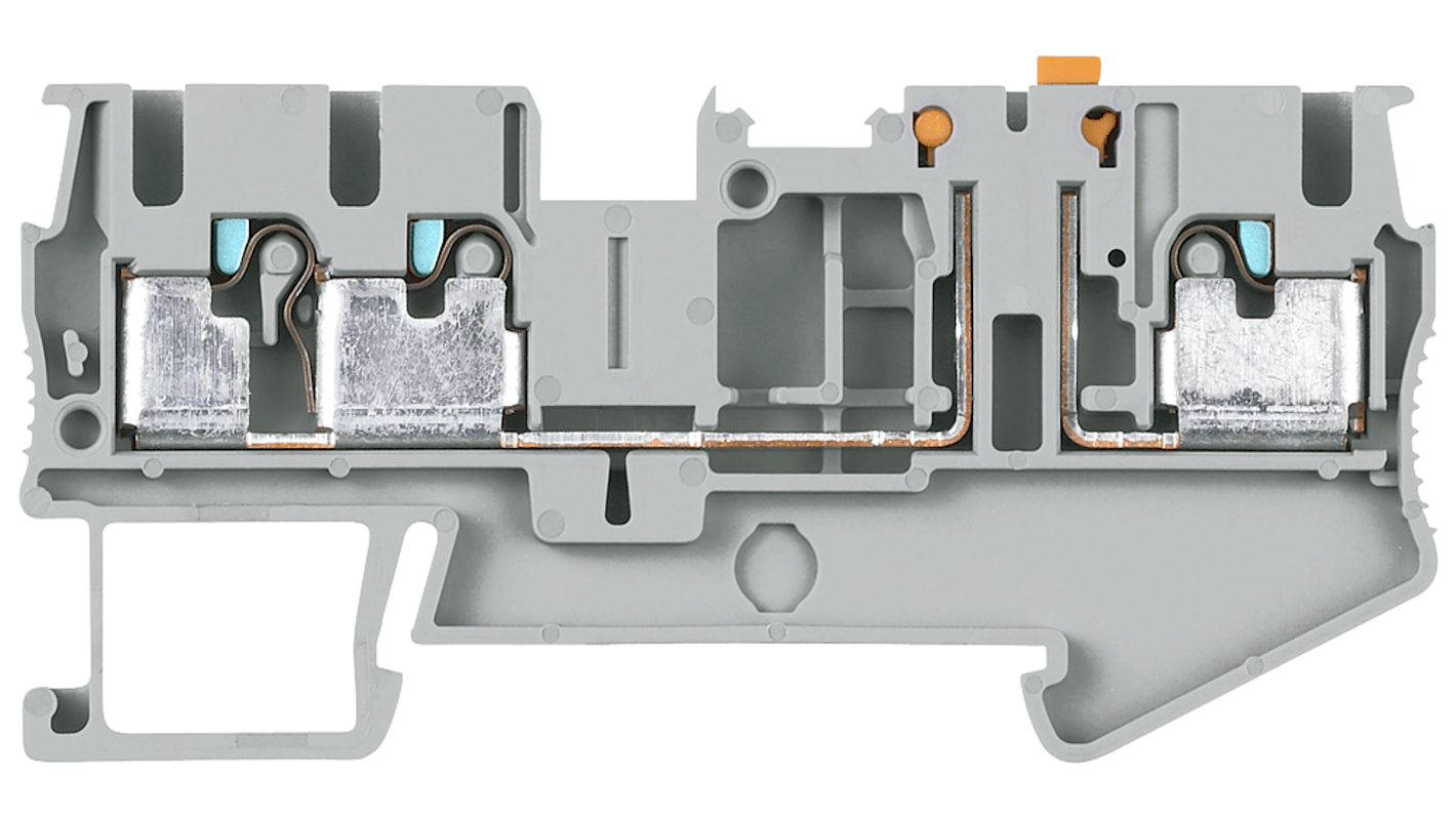 Borne para carril DIN, Gris