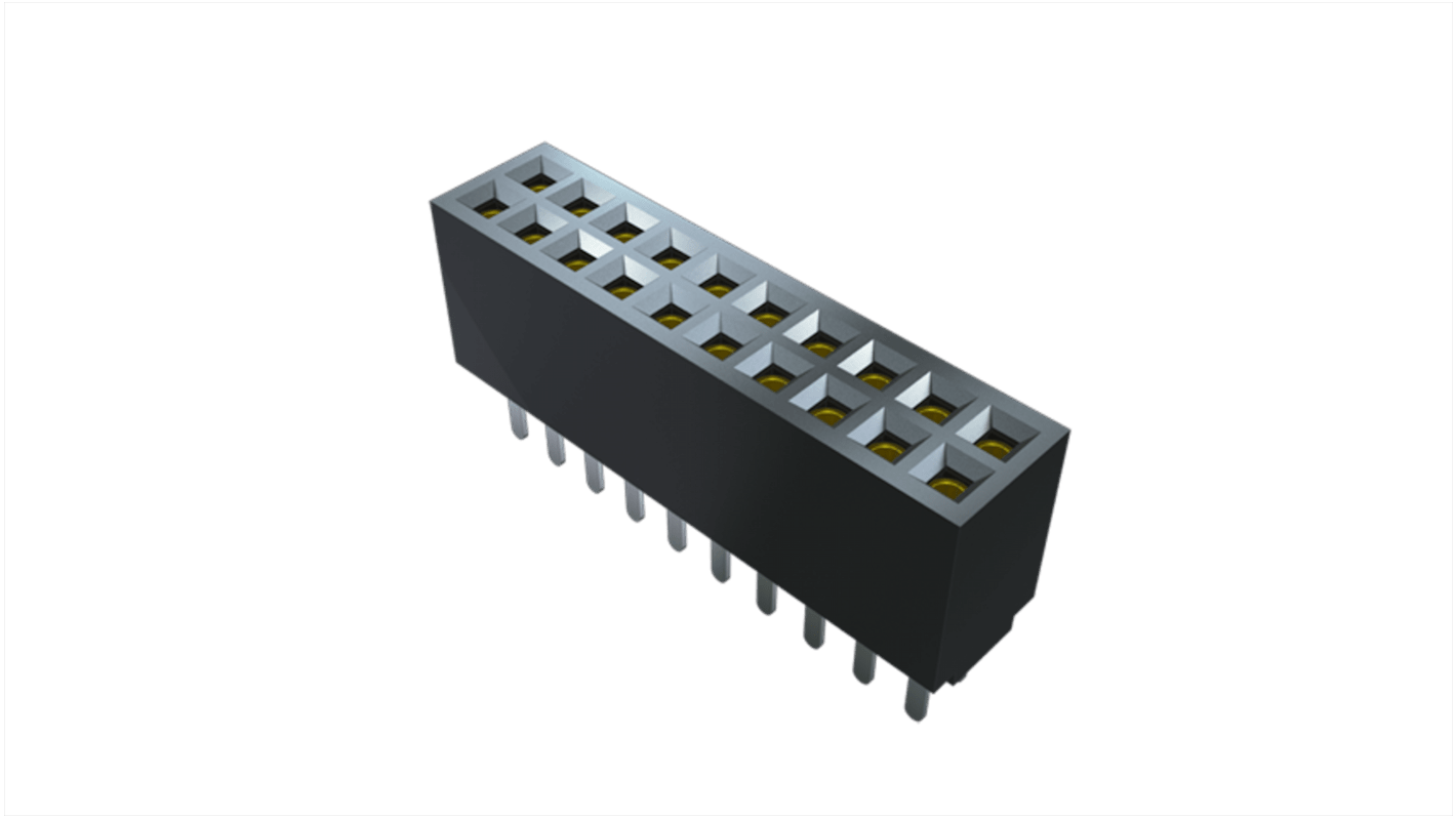 Connecteur femelle pour CI, 100 contacts, 2 rangées, 1.27mm, Traversant, Droit