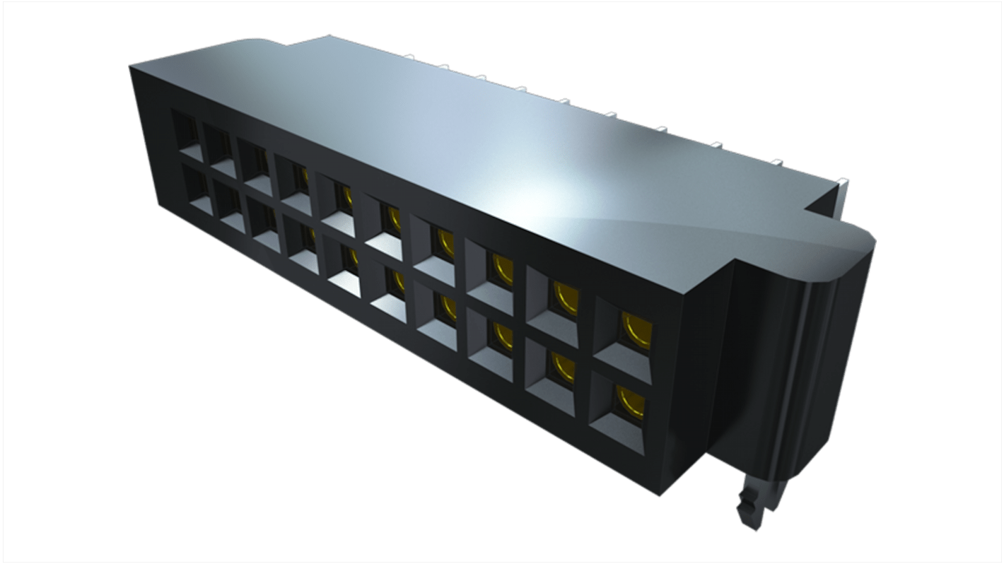 Samtec SFMH Series Straight Surface Mount PCB Socket, 10-Contact, 2-Row, 1.27mm Pitch, Solder Termination