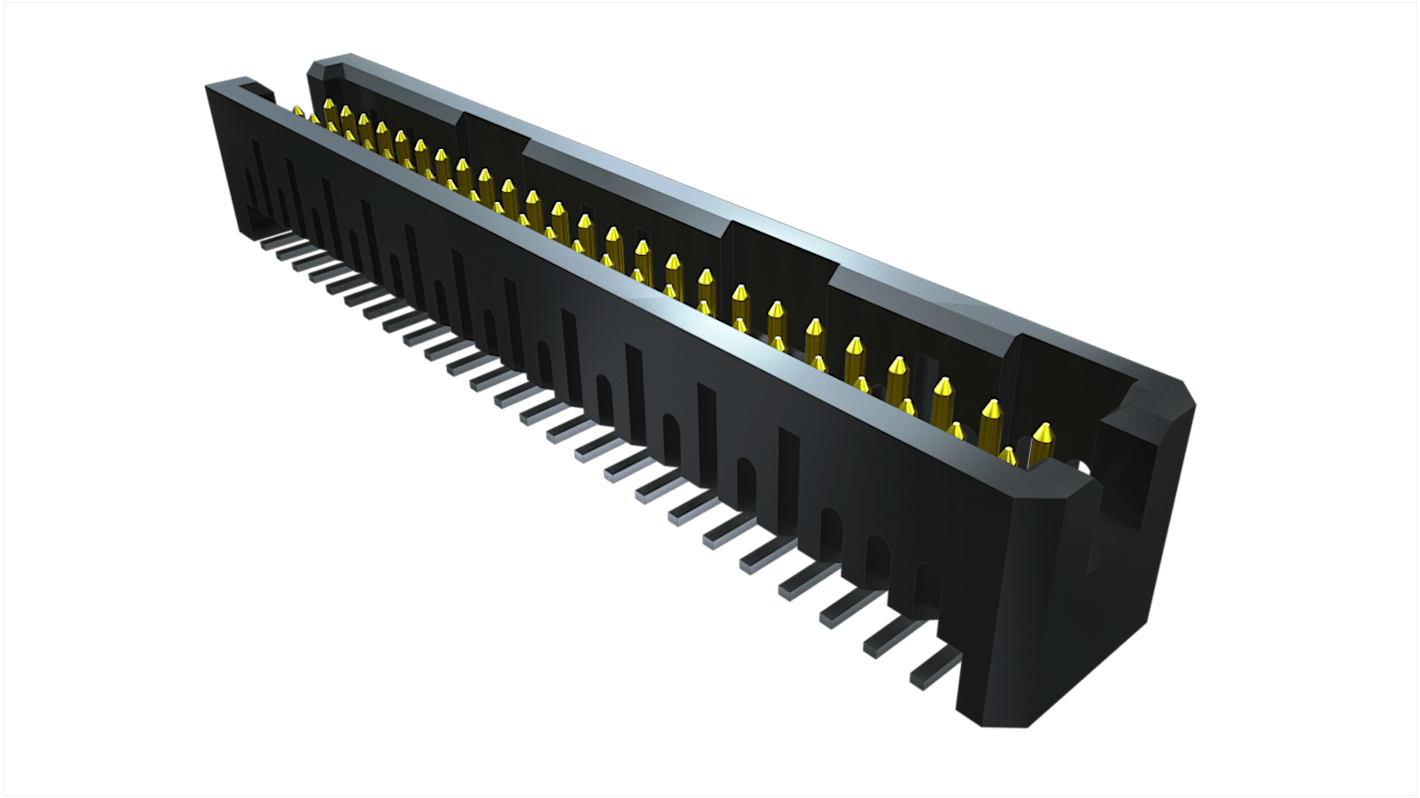 Samtec TFML Series Right Angle PCB Header, 40 Contact(s), 1.27mm Pitch, 2 Row(s), Shrouded