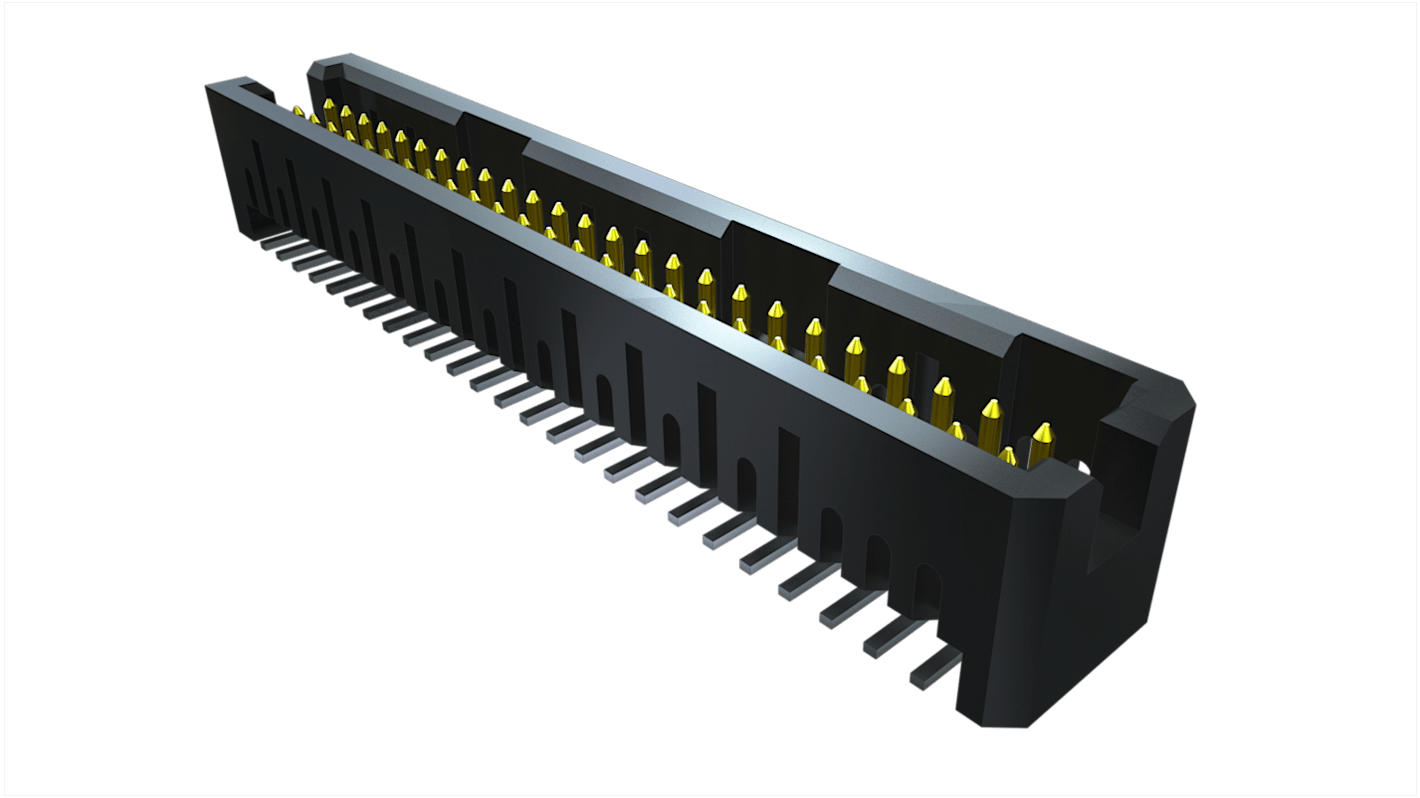 Samtec TFML Series Straight PCB Header, 60 Contact(s), 1.27mm Pitch, 2 Row(s), Shrouded