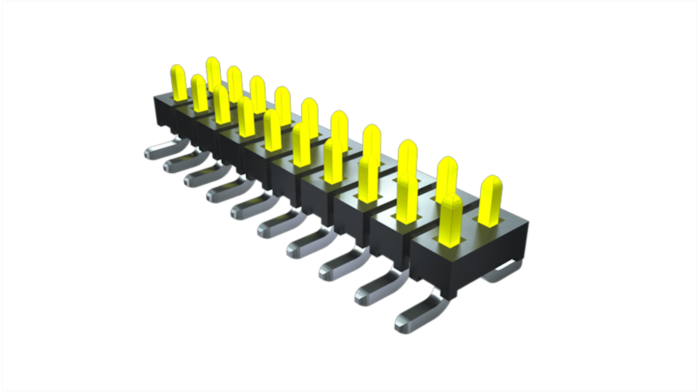 Samtec TMM Series Straight Surface Mount Pin Header, 2 Contact(s), 2.0mm Pitch, 1 Row(s), Unshrouded