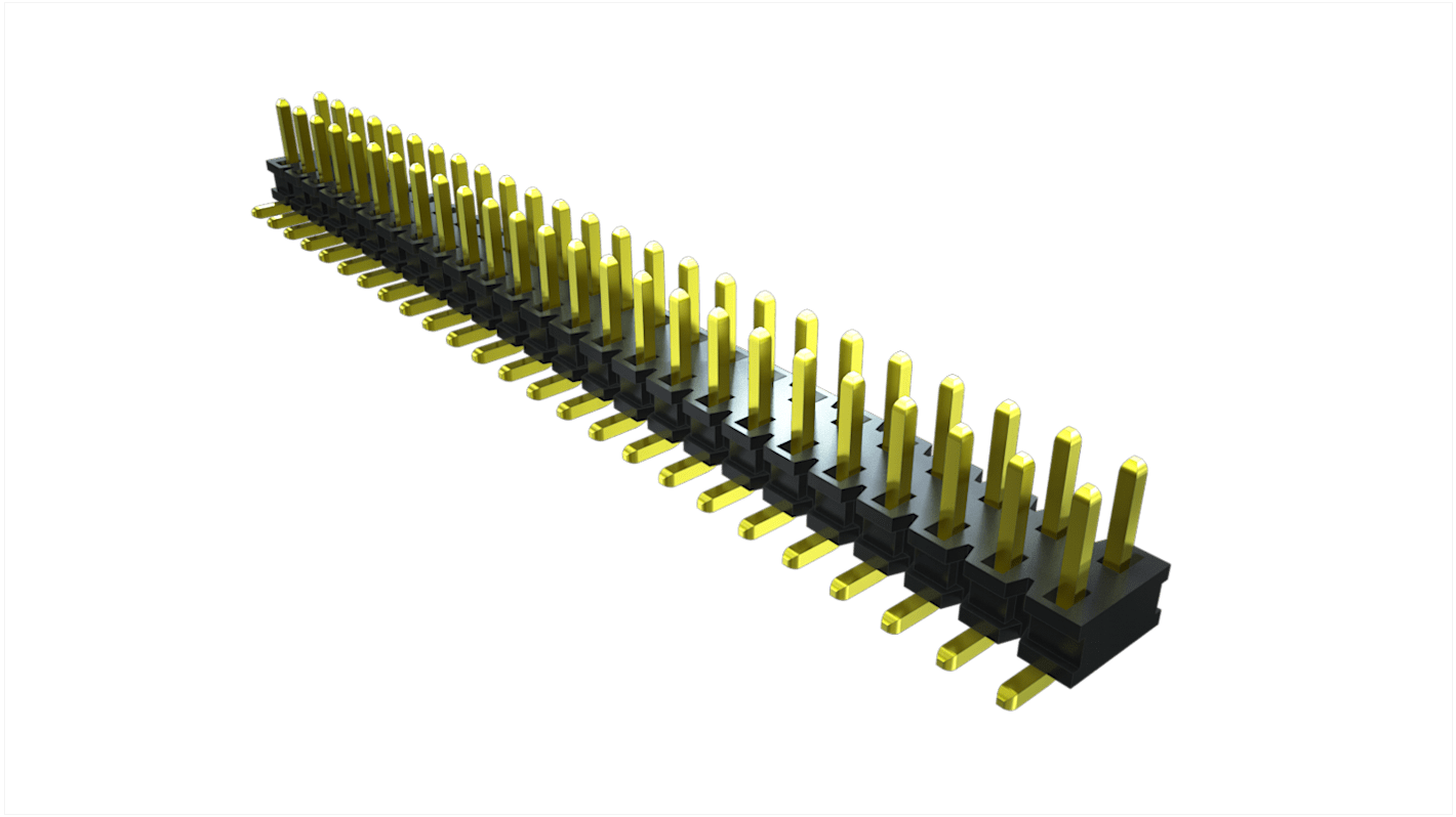 Regleta de pines Ángulo de 90° Samtec serie TMMH de 24 vías, 2 filas, paso 2.0mm