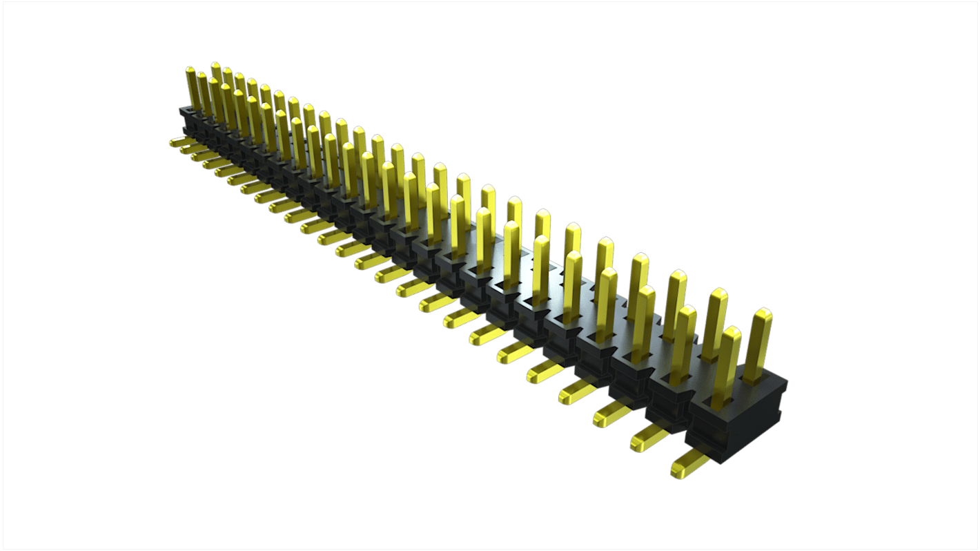 Samtec TMMH Series Straight Pin Header, 100 Contact(s), 2.0mm Pitch, 2 Row(s), Unshrouded