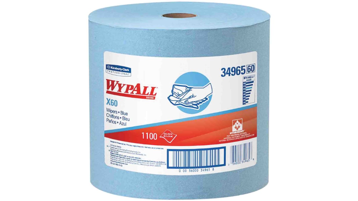 WYPALL X60 Jumbo Roll Wipers (34965) Dry Multi-Purpose Wipes, Roll of 1100