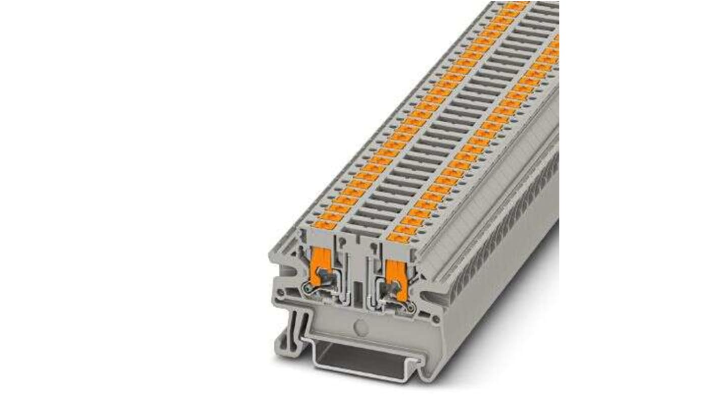 Phoenix Contact PTVC 2 Series Grey DIN Rail Terminal Block, 4mm², Single-Level, Screw Termination