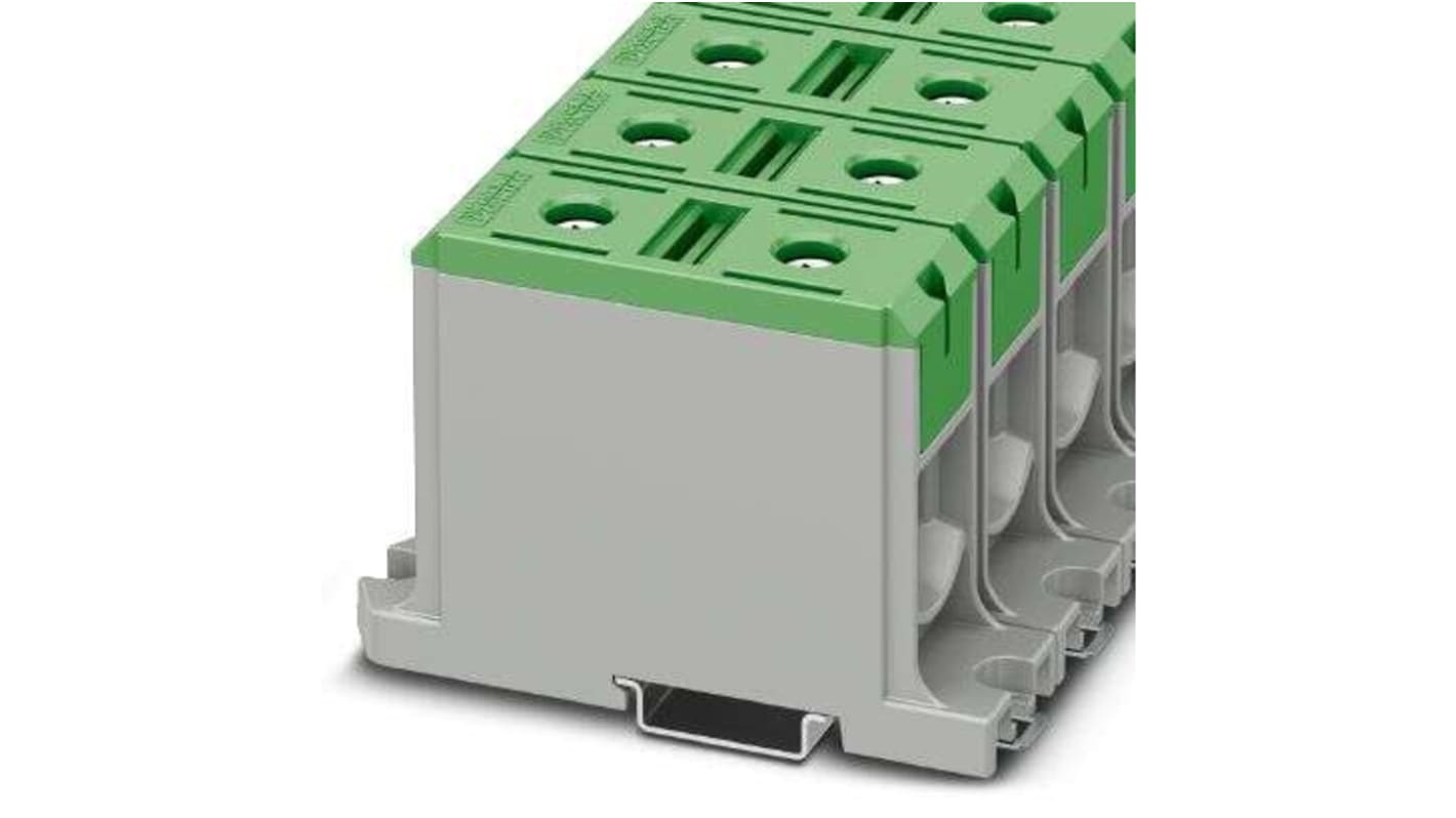 Phoenix Contact UBAL Series Green DIN Rail Terminal Block, 150mm², Single-Level, Screw Termination