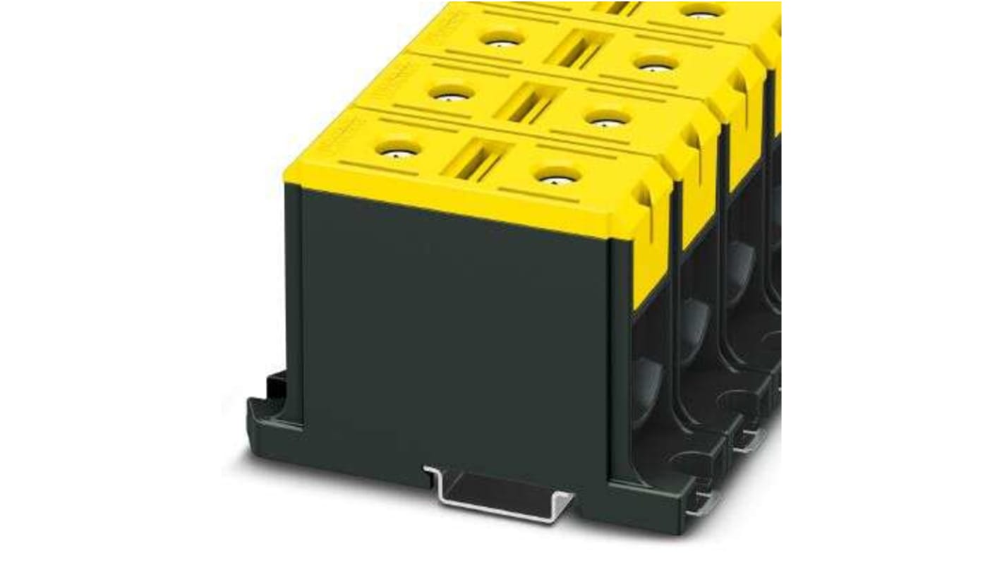 Phoenix Contact UBAL Series Yellow DIN Rail Terminal Block, 150mm², Single-Level, Screw Termination