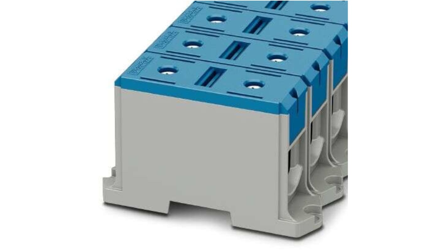 Bloc de jonction rail DIN Phoenix Contact UBAL, 240mm², A visser, Bleu