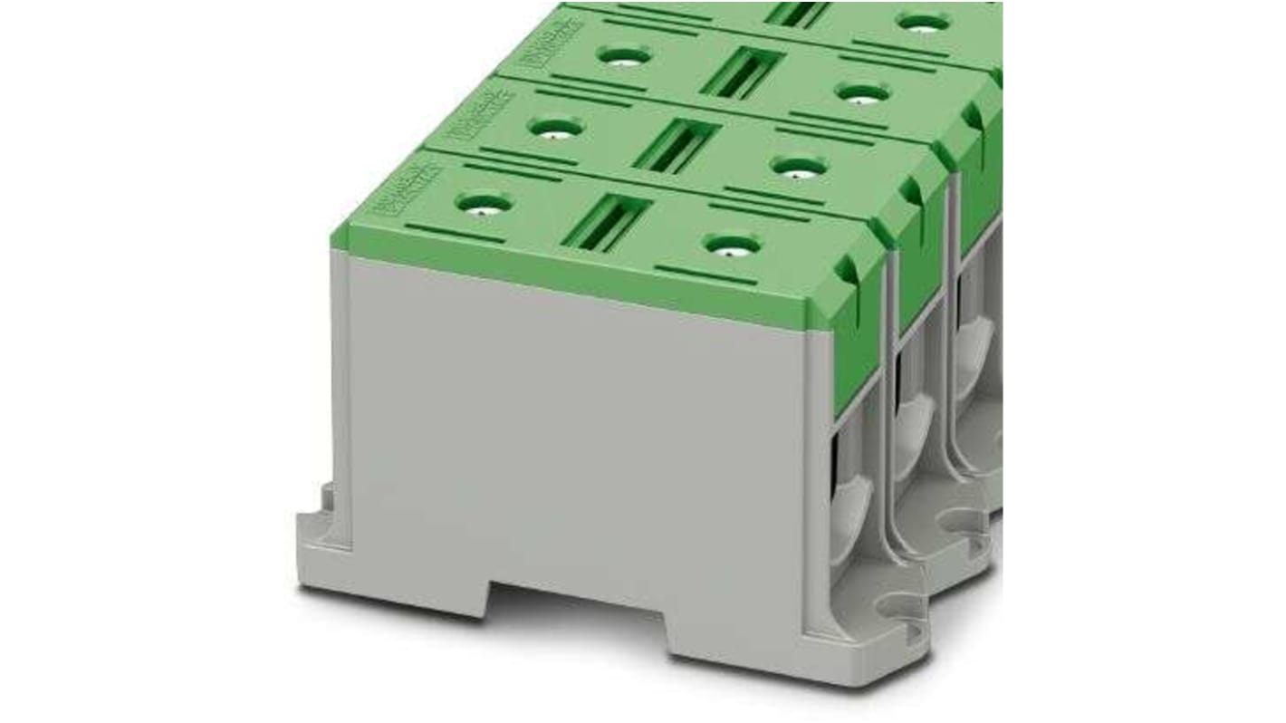 Phoenix Contact UBAL Series Green DIN Rail Terminal Block, 240mm², Single-Level, Screw Termination