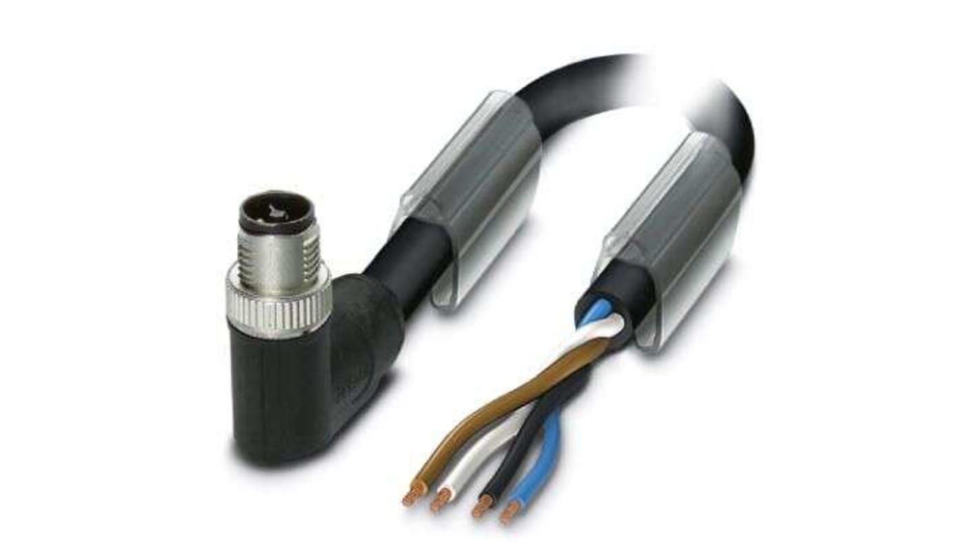 Phoenix Contact Right Angle Male M12 to Unterminated Sensor Actuator Cable, 2m