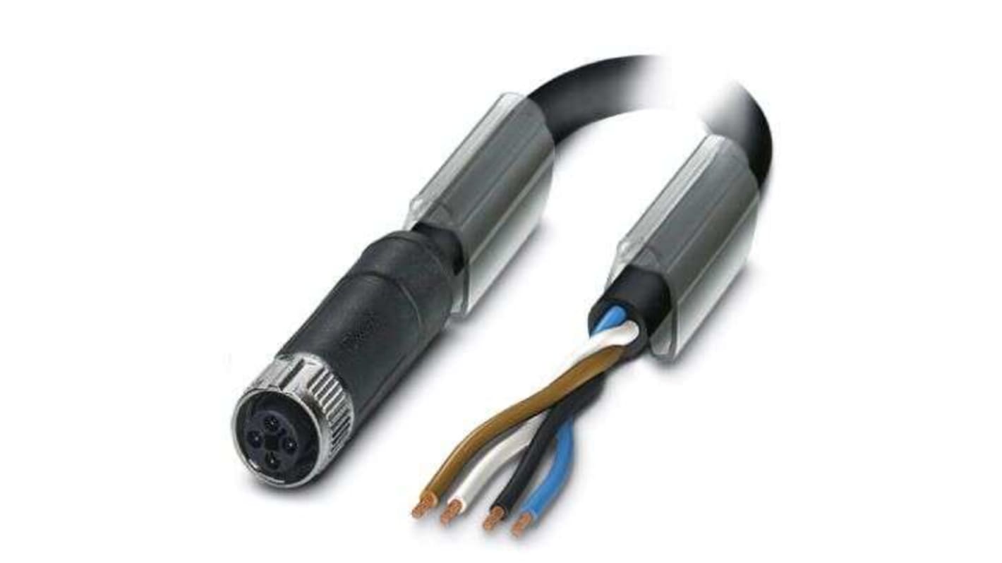 Cable para sensor/actuador Phoenix Contact, con. A M12 Hembra, con. B Sin terminación, cod.: T, long. 2m, 63 V, 12 A