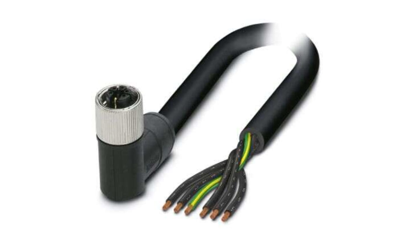 Phoenix Contact Right Angle Female M12 to Unterminated Sensor Actuator Cable, 3m