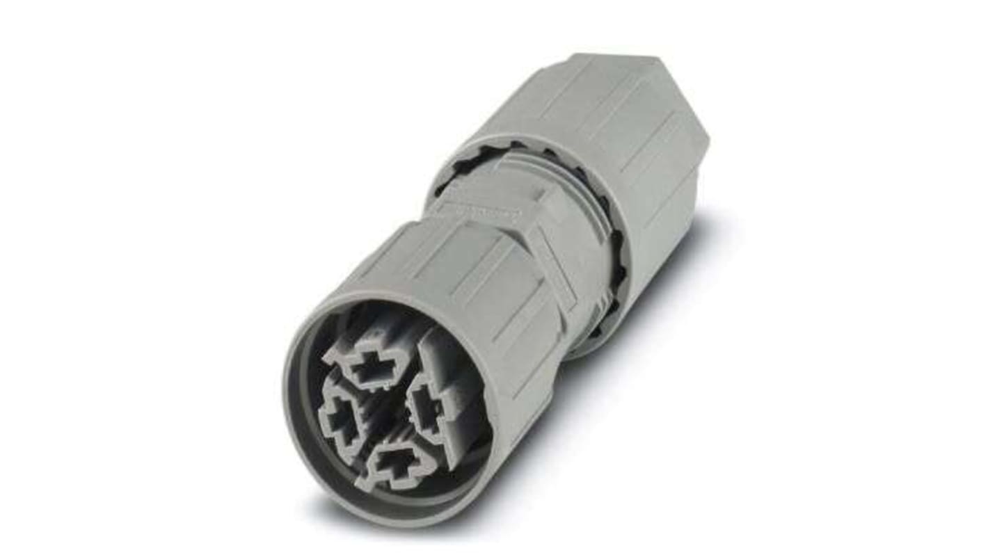 Conector circular Phoenix Contact macho, hembra serie QPD de 4 vías, montaje aéreo, IP66, IP68, IP69K