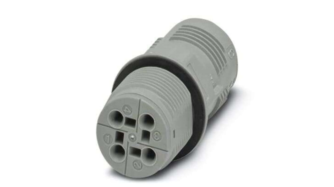 Conector circular Phoenix Contact hembra serie QPD de 4 vías, Montaje en Panel, IP66, IP68, IP69K