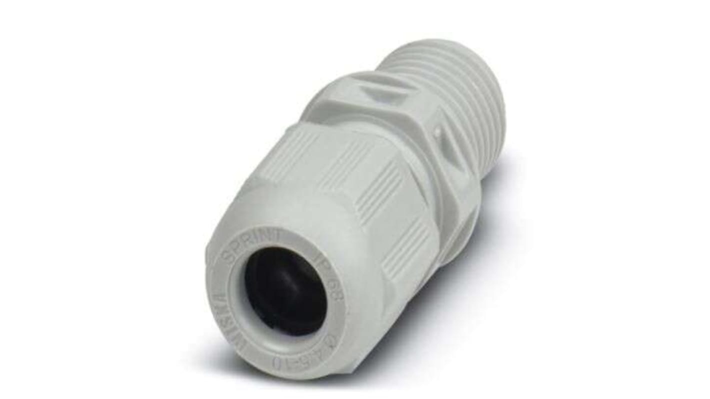 Phoenix Contact 1424 Series Light Grey Polyamide Cable Gland, M16 Thread, 10mm Min, 4.5mm Max, IP68