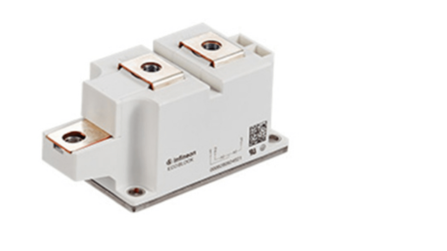 Infineon 1600V 550A, Dual Rectifier Diode, 3Pin Tray DD340N16SHPSA1 RS