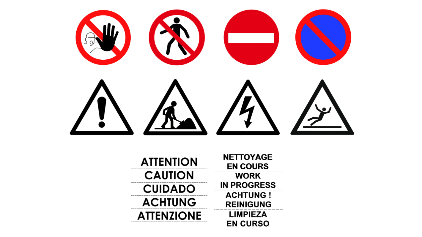 Etiquette adhésif(ve)  RS PRO avec pictogramme : Travail en cours