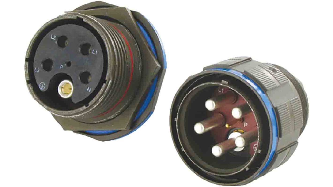 Amphenol Socapex, TV Cable Mount Connector Plug, Pin Contacts,Shell Size 13-E4, Threaded, MIL-DTL-38999