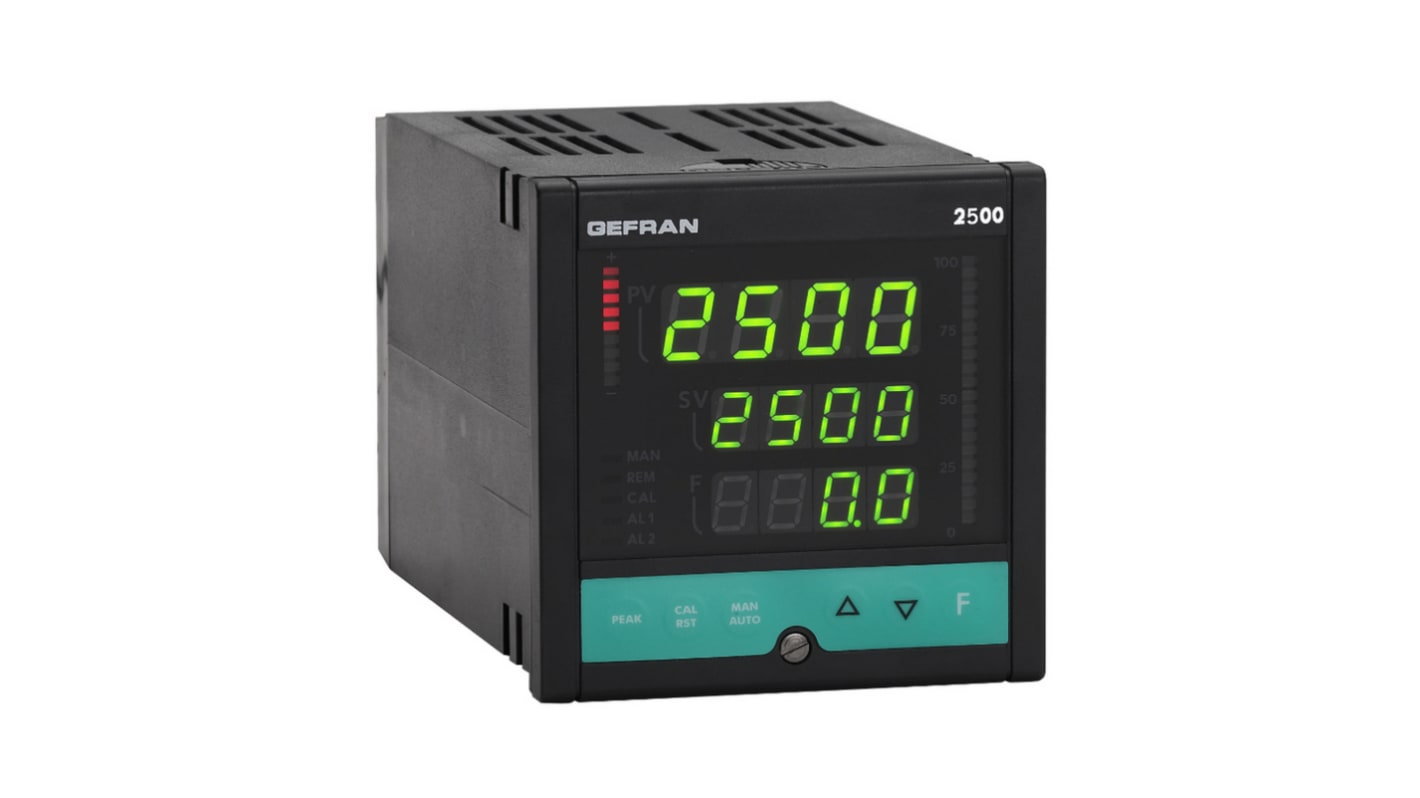 Gefran 2500 Panel Mount Controller, 96 x 96 (1/4 DIN)mm 4 Input, 5 Output Analog Current, Electromechanical Relay,