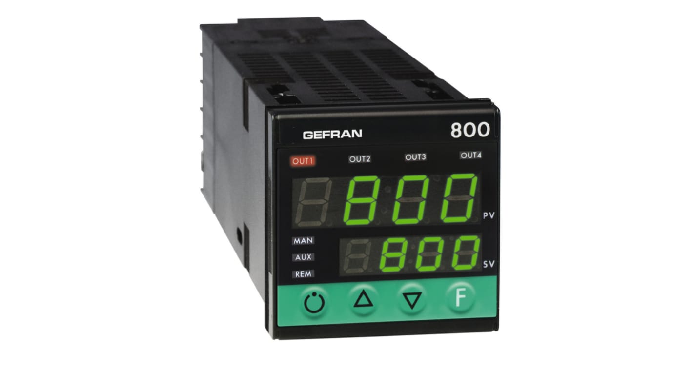 Contrôleur Gefran, 800, 240 V, 48 x 48 (1/16 DIN)mm, 3 sorties , Courant analogique, Relais électromécanique, Relais