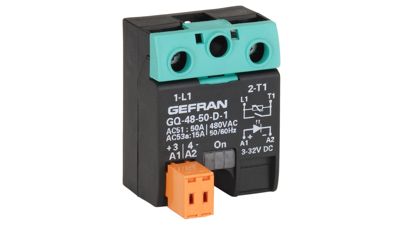 Relè a stato solido GQ-15-24-D-1-0(230V/15A), Montaggio superficiale, 15 A, 600 V GEFRAN GQ