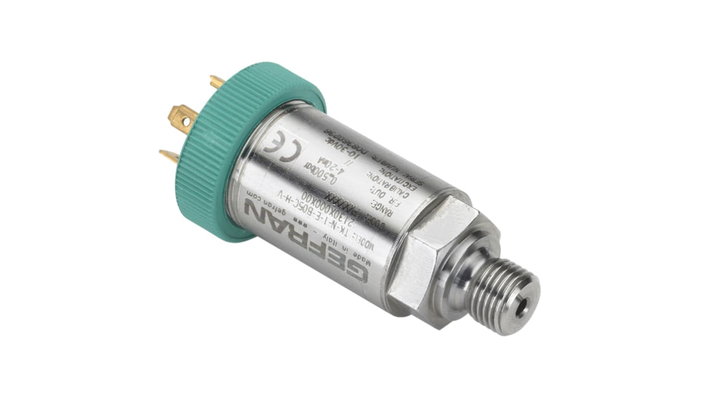 Sensor de presión manométrica Gefran, 0bar → 350bar, G1/4, 30 V dc, salida Corriente, tensión, para Líquido, IP65, IP67