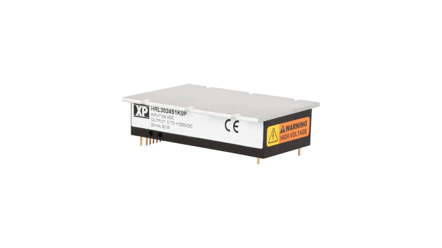 Convertisseur DC-DC XP Power, HRL30, Montage traversant, 30W, 1 sortie, 0 → 1500V c.c., 20mA