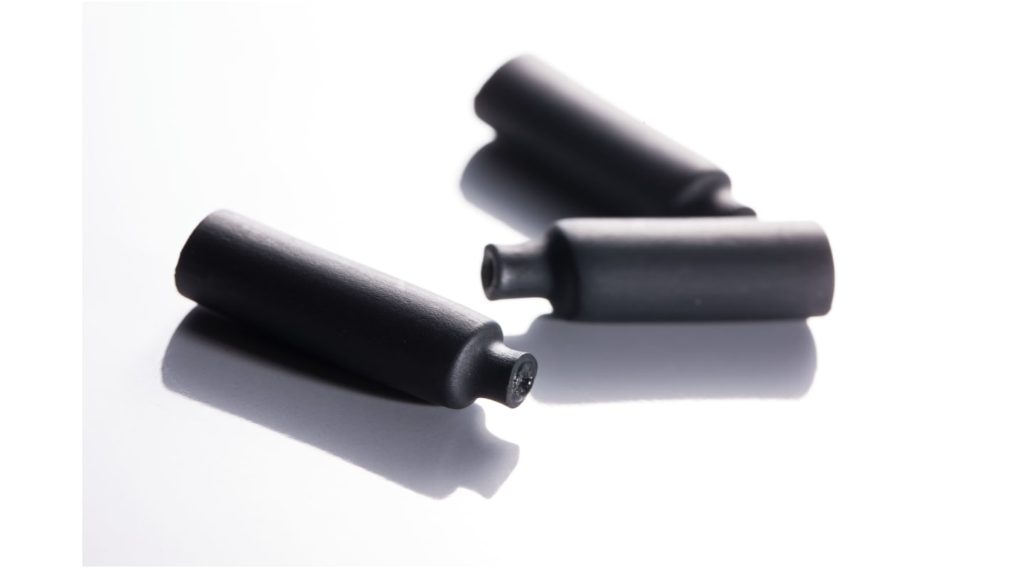 Tapa RS PRO Negro, contracción 4:1, Ø 5.72mm, long. 30.35mm, forrado con adhesivo