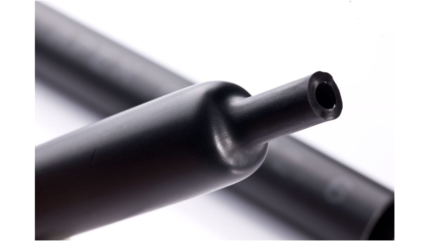 RS PRO Adhesive Lined Heat Shrink Tubing, Black 180mm Sleeve Dia. x 1.22m Length 3:1 Ratio