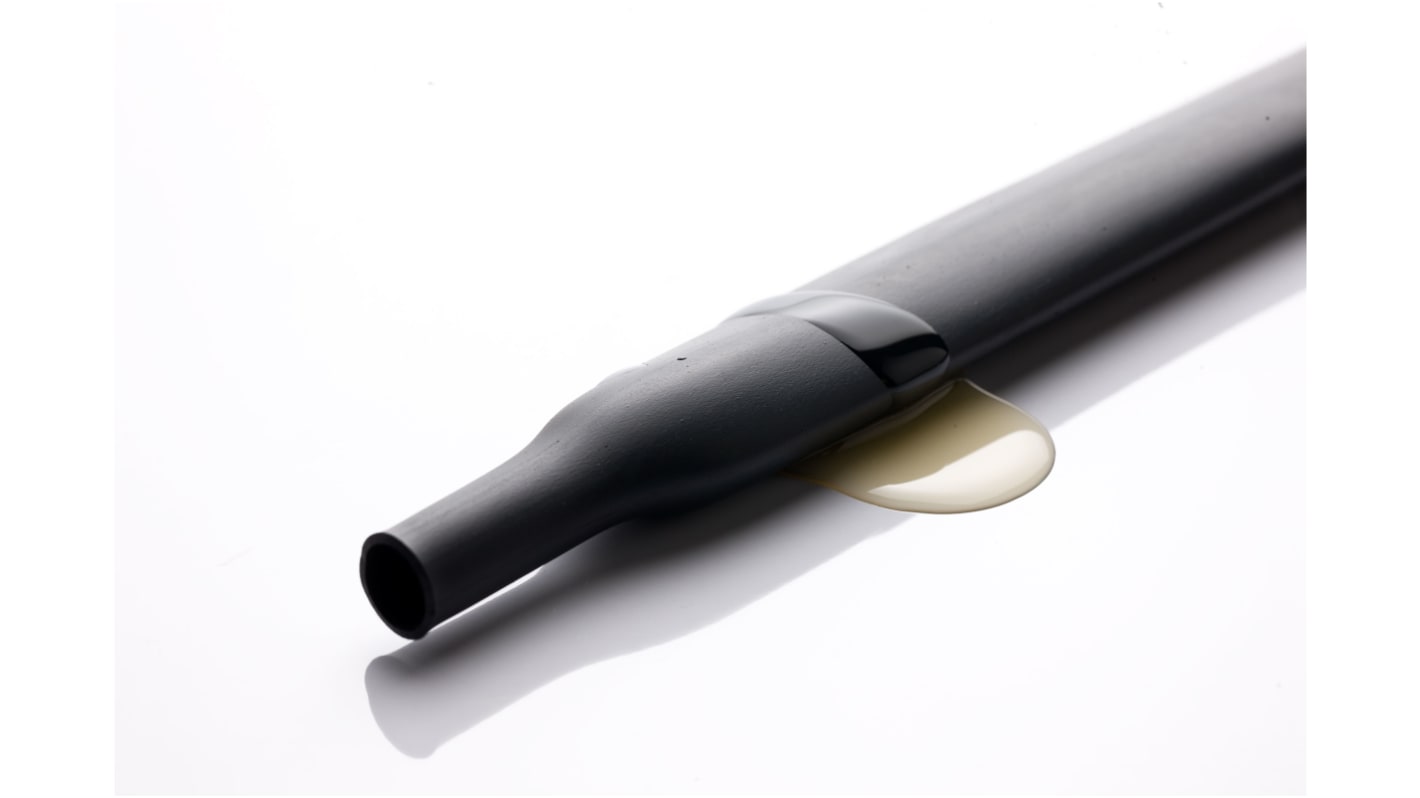 RS PRO Heat Shrink Tubing, Black 4.8mm Sleeve Dia. x 50m Length 2:1 Ratio