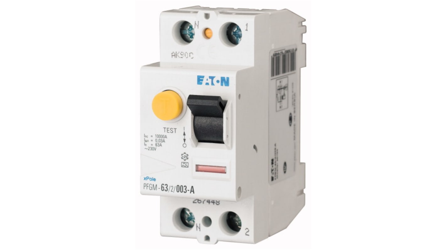 RCCB Eaton Eaton Moeller, 2P, 100A, sensibilità 30mA, Tipo AC