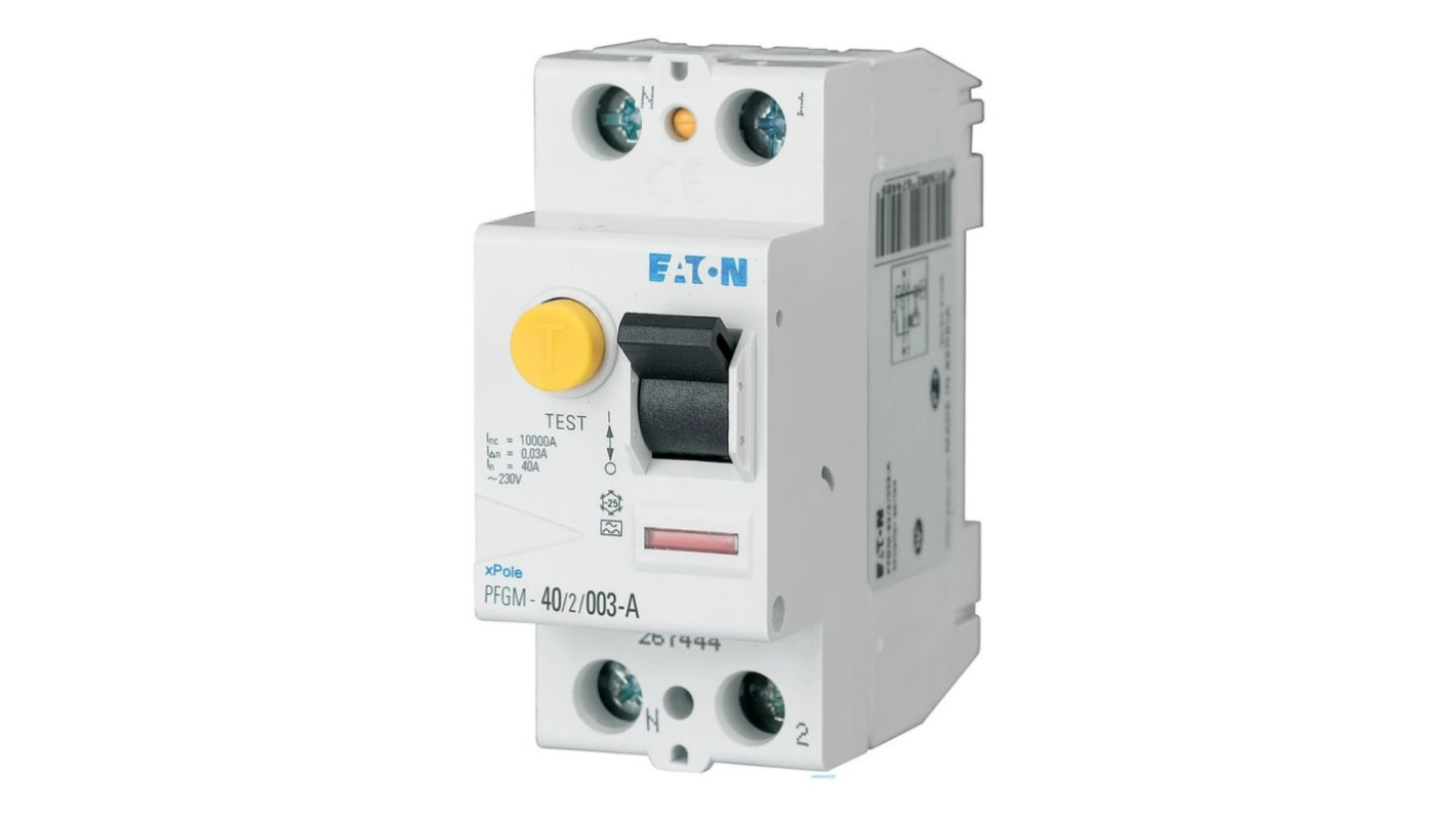 Eaton RCCB, 40A, 2 Pole, 30mA, Type A, 230V ac