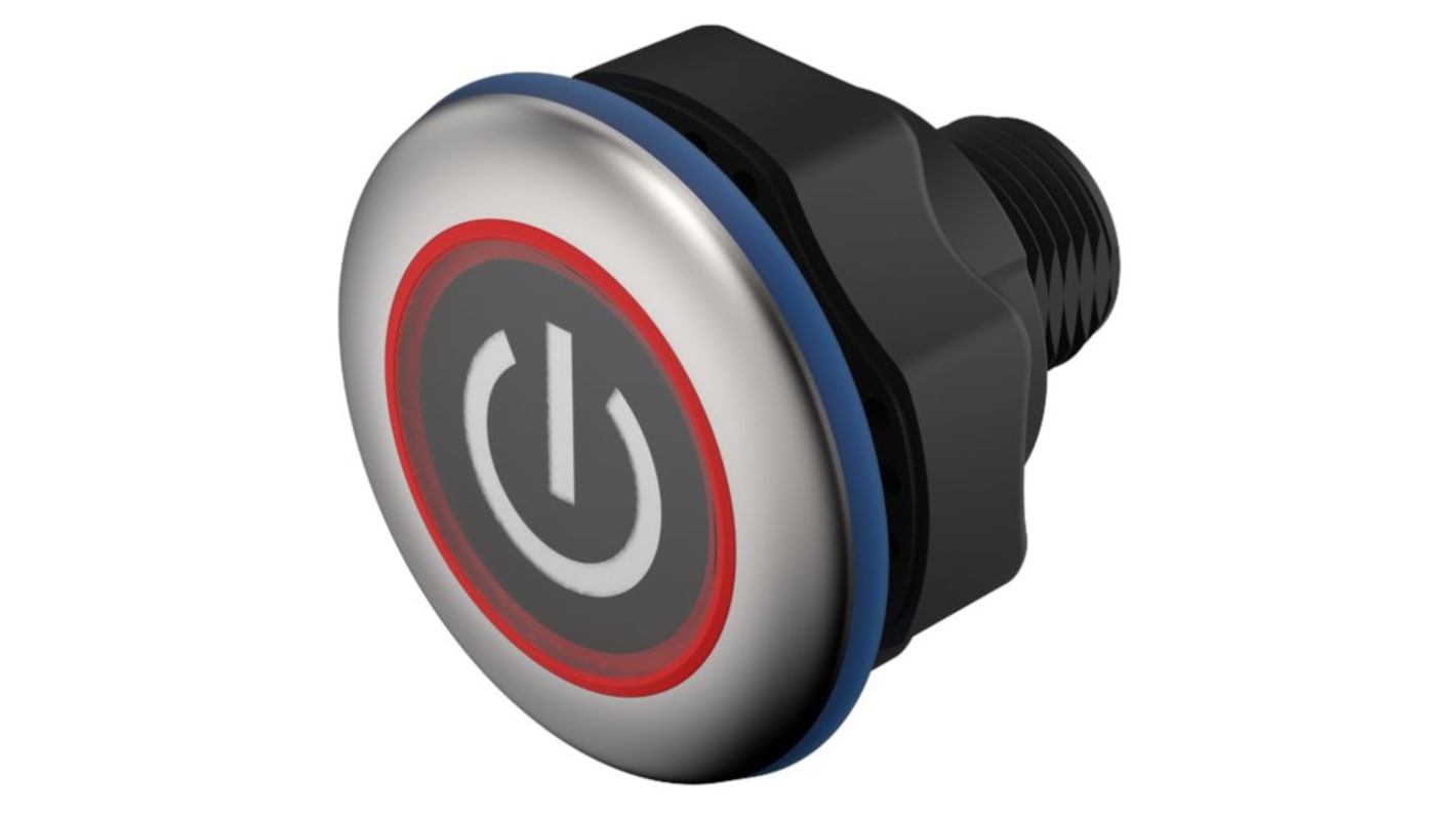 EAO Capacitive Switch NO,Illuminated, Green, IO-Link, IP69K