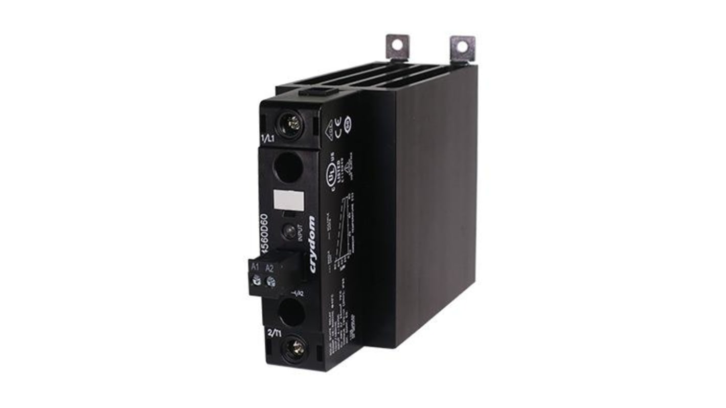 Sensata Crydom DR45 Series Solid State Relay, 45 A Load, DIN Rail Mount, 600 V ac Load