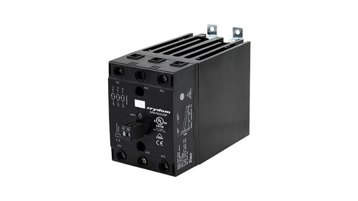 Sensata Crydom DR67 Series Solid State Relay, 25 A Load, DIN Rail Mount, 600 V ac Load