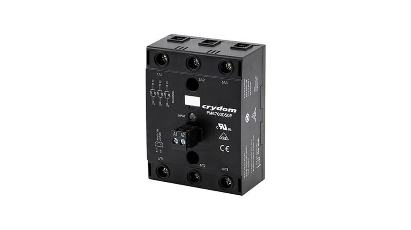 Sensata Crydom PM67 Series Solid State Relay, 50 A Load, Panel Mount, 600 V ac Load