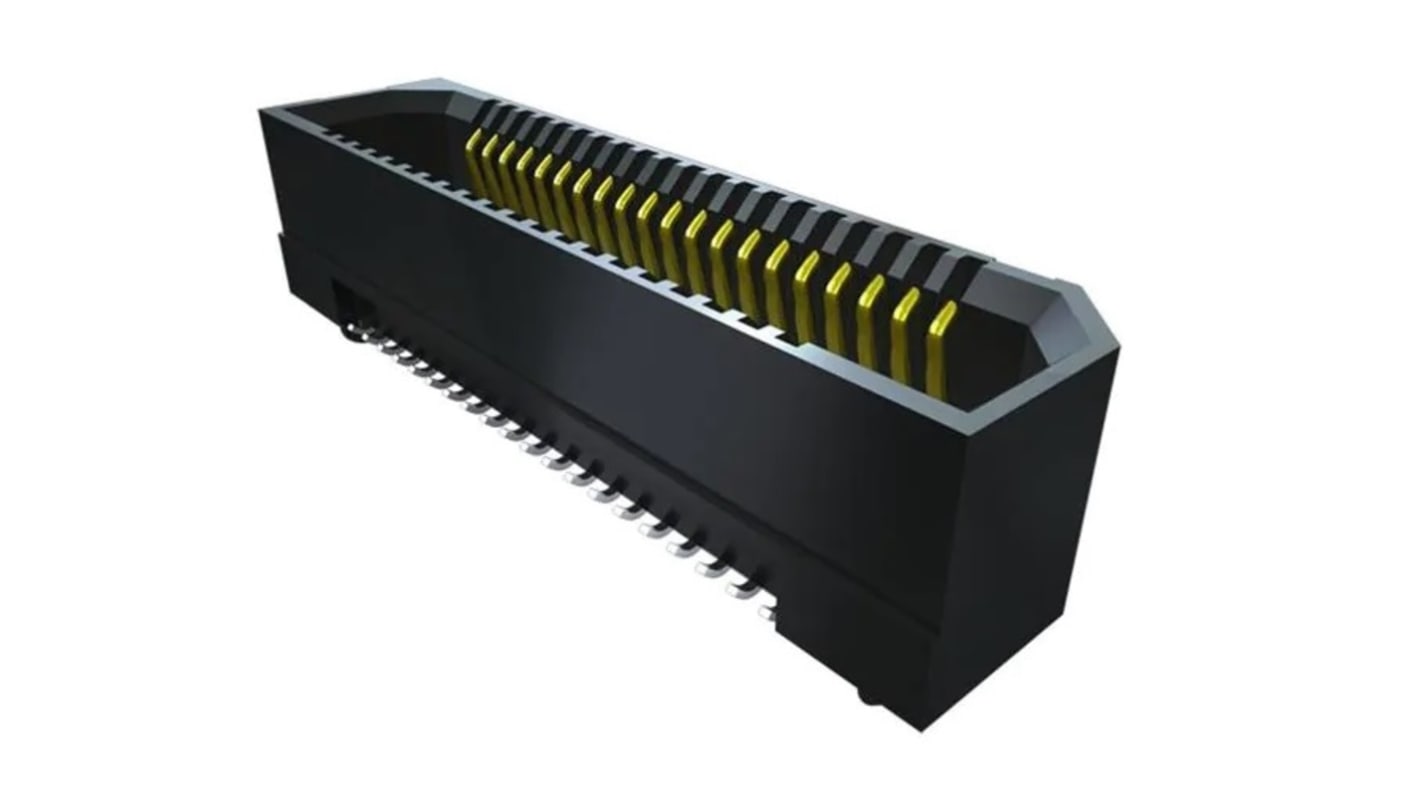 Conector hembra para PCB Ángulo de 90° Samtec serie ERF8 ERF8-030-01-S-D-RA-L-TR, de 60 vías en 2 filas, paso 0.8mm,