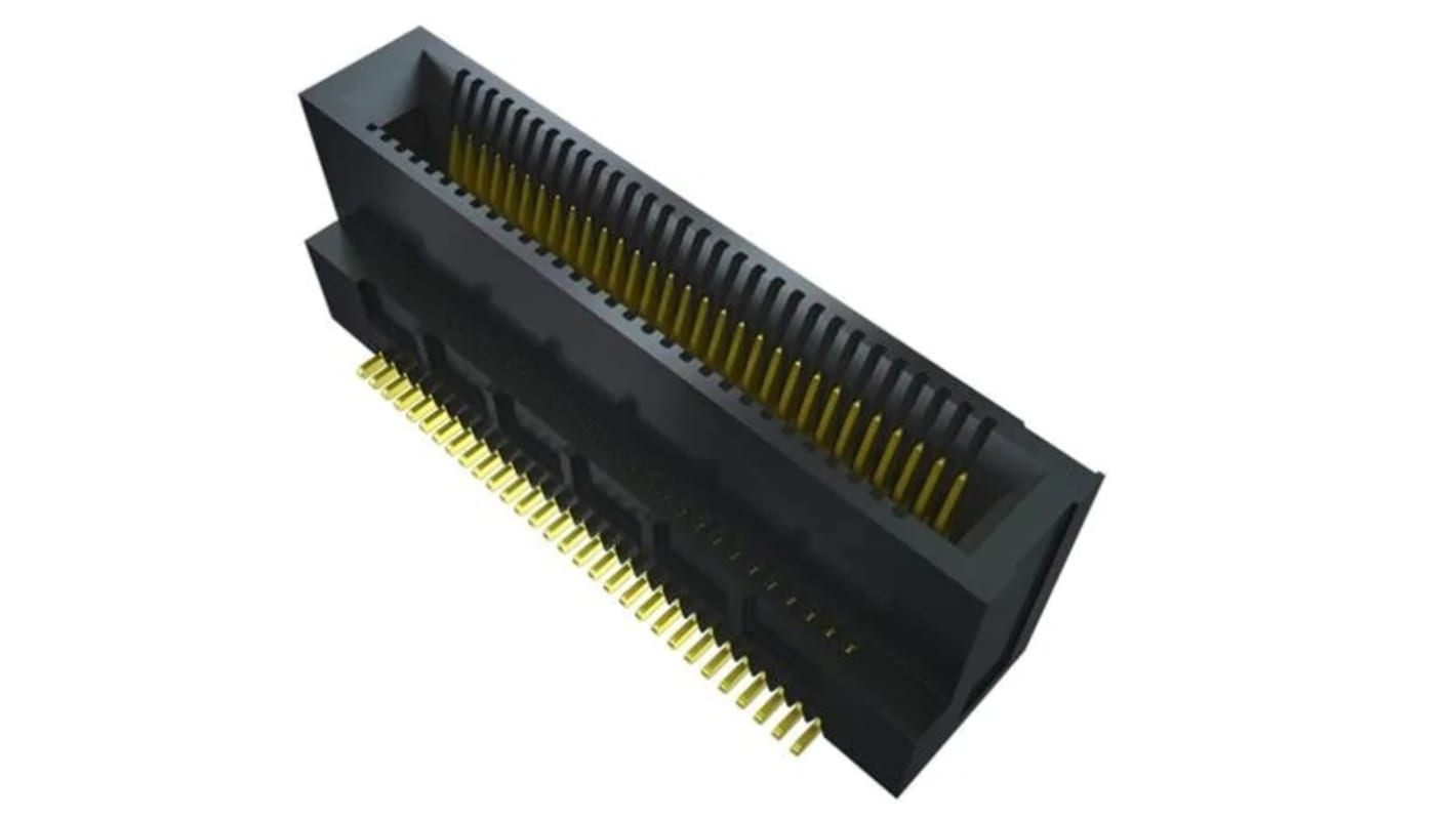 Conector de borde Samtec MEC6-DV, paso 0.635mm, 80 contactos, 2 filas, Vertical, SMT, Macho, 2.4A